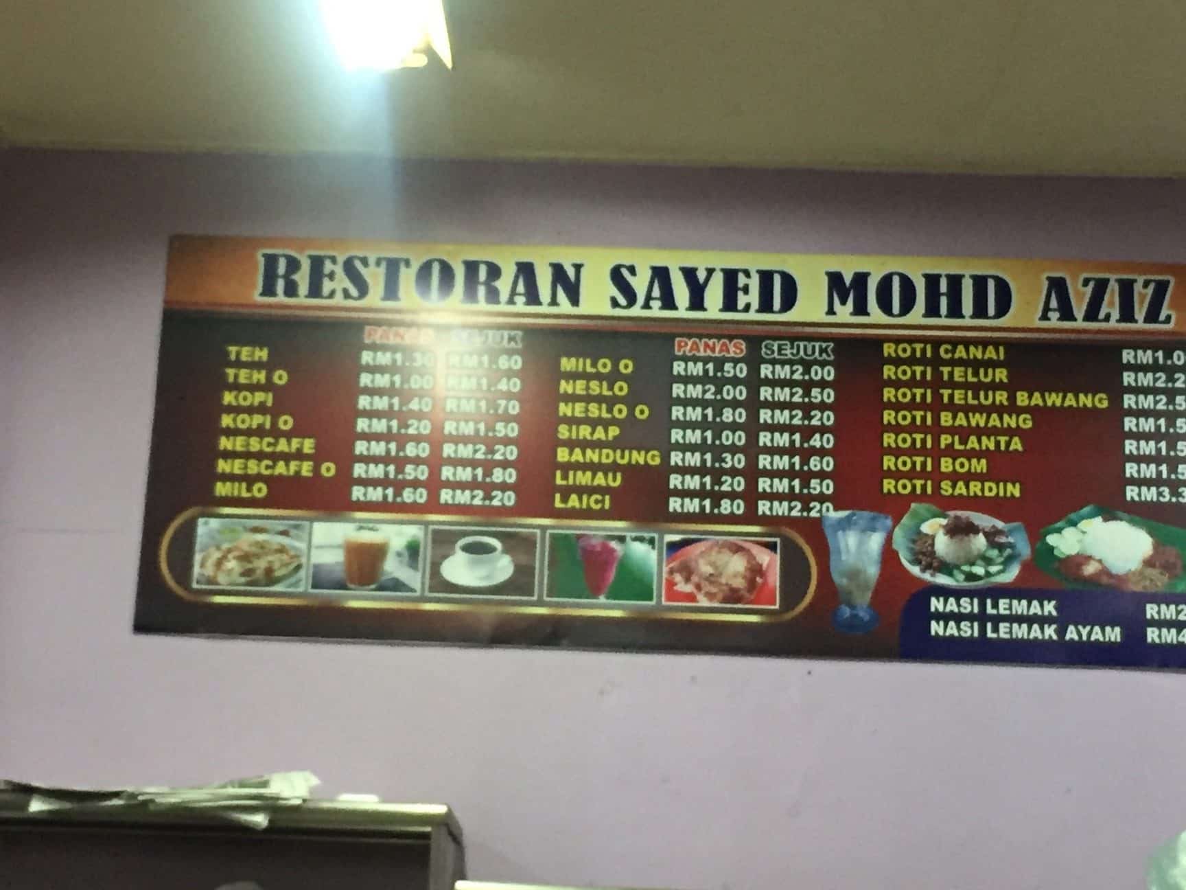 restoran sayed mohd aziz